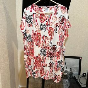 Chico’s Paisley Ikat wedge tunic in U.S. size Large (Chico’s size 2), new